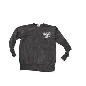 Miller High Life Acid Wash Sweatshirt Gray Crewneck Beer Graphic XS Mens Womens